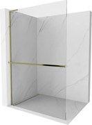 Mexen Kioto+ L Perete de duș cu raft Walk-in 65 x 200 cm, transparent, auriu - 800-065-123-50-00