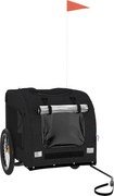 vidaXL Remorcă bicicletă animale companie, negru, textil oxford/fier