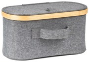 Cutie de depozitare G21 30 x 15 x 15 cm, dinbambus cu capac, gri