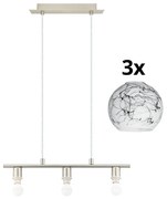 Lustră LED pe cablu Eglo MY CHOICE 3xE14/4W/230V crom/alb/negru