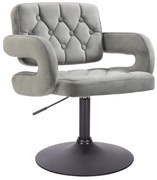 HR8403N Scaun Catifea Gray cu Bază Neagră