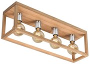 Spot-Light 9158474L - Plafonieră KAGO, 4xE27/60W/230V, stejar mat