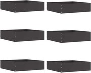 vidaXL Margine pentru gazon 6 pcs Negru 50 x 50 x 13 cm Oțel