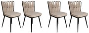 Set de scaune de sufragerie Kusakli Cream, 4 buc., 4 buc