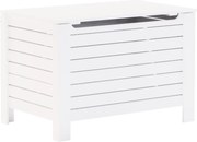 vidaXL Cutie depozitare capac "RANA", alb, 80x49x54 cm, lemn masiv pin