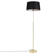 Lampă de podea auriu/alamă cu abajur din in negru 45 cm - Parte