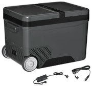 Outsunny Frigider Portabil Electric 35L cu Maner Telescopic și Roți, Ideal pentru Călătorii și Camping | Aosom Romania
