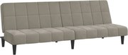 vidaXL Canapea extensibilă cu 2 locuri, gri deschis, catifea