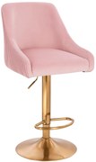 HR920W Scaun Roz Pudra din Catifea cu Bază Aurie