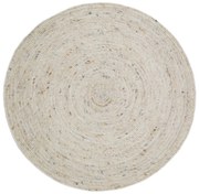 Covor crem reversibil, țesut manual, rotund din amestesc de lână ø 160 cm Neethu Avoine L – Nattiot