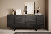 Comodă Verica 200 cm - cărbune / picioare negre