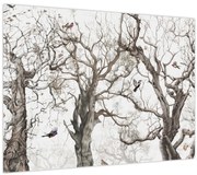 Tablou pe sticlă - Model de pădure, desen (70x50 cm)