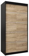 Dulap de haine 100 cm Verika 1 100 (negru + stejar sonoma). 1063679