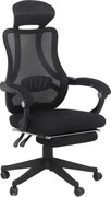 Scaun ergonomic negru OFF927 – Rabatabil, Suport Picioare, Mesh Respirabil
