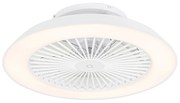 Ventilator inteligent de tavan alb 59,5 cm, inclusiv LED cu dimmer cu telecomandă - Deniz
