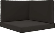 vidaXL Perna pentru canapea de exterior 3 pcs Negru Poliester