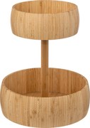 Fructiera, din bambus, cu 2 niveluri, Ø 29 cm