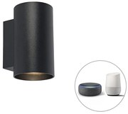 Aplica de perete cu design inteligent neagră, inclusiv 2 GU10 WiFi - Sandy