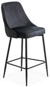 Scaun bar negru ABS 143 - catifea, stil modern, rezistență ridicată, confort premium