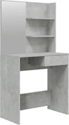vidaXL Masă de toaletă cu oglindă, gri sonoma, 74,5x40x141 cm