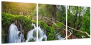 Tablou - Lacurile Plitvice (cu ceas) (90x30 cm)