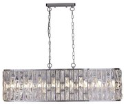 Lustra metal cromat, sticla transparenta Bijou 8Lt