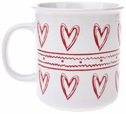 Cană de Crăciun din ceramică Christmas heart II, albă, 710 ml