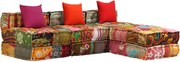 vidaXL Canapea puf modulară cu 3 locuri, petice, material textil