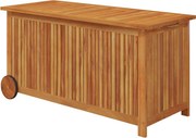 vidaXL Ladă de depozitare de grădină cu roți, 113x50x58 cm lemn acacia