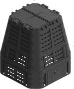 Composter din plastic pentru grădină, negru, 740 l