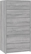 vidaXL Servantă cu 6 sertare, stejar fumuriu, 50x34x96 cm, lemn