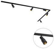 Sistem de iluminat pe șină modern cu 5 spoturi negre monofazate - Iconic Kohua