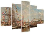 Tablou - Eugène Boudin, Festival in the Harbor of Honfleur, reproducere (150x105 cm)