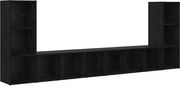 vidaXL Set comodă TV 4 pcs Stejar Negru 37 x 35 x 107 cm Lemn compozit