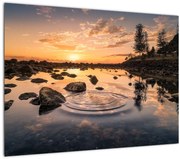 Tablou - Suprafața apei la apus de soare (70x50 cm)