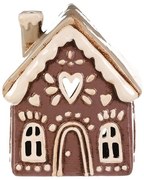 Decorațiuni de Crăciun căsuță din turtă dulceInimă pentru lumânare de ceai, ceramică, violet