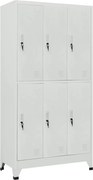 vidaXL Dulap vestiar cu 6 compartimente, oțel, 90 x 45 x 180 cm, gri