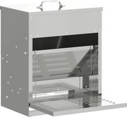 vidaXL Hrănitor cu pedale pentru pui Argintiu 33 x 42 x 40 cm