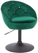 HR948N Scaun Verde din Catifea cu Bază Neagră