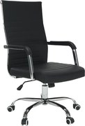 Scaun de birou, piele eco/metal, negru/crom, FARAN