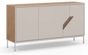 Comodă crem/în culoare naturală cu aspect de lemn de stejar 150x80x40 cm Lilou – Marckeric