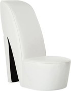 vidaXL Scaun, design toc înalt, alb, piele ecologică