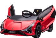 Masina electrica HOMCOM pentru copii 12V Lamborghini, telecomanda, viteza 3-8 km/h, 108x62x40cm, Rosie | Aosom Romania