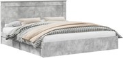 vidaXL Pat cu storage Gri din beton 200 x 200 cm Lemn compozit