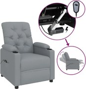 vidaXL Fotoliu rabatabil electric, gri deschis, textil