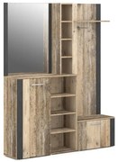 Panou de hol cu oglindă KEVIN, maro/negru