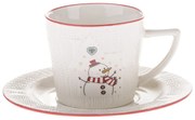 Ceașcă albă din porțelan 110 ml cu model de Crăciun Snowman – Dakls