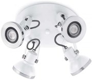 Plafoniera cu 4 spoturi cu iluminat, alb, RING 40559