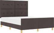 vidaXL Cadru de pat cu headboard Maro închis 140 x 190 cm țesătură