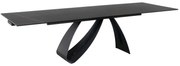 Masa extensibila Diuna Ceramic negru mat - L160-240 cm